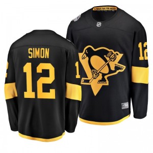 Penguins Men's Dominik Simon 2019 NHL Stadium Series Coors Light Breakaway Black Jersey - Sale