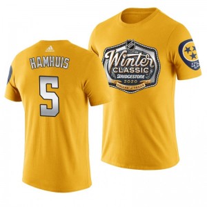Dan Hamhuis Predators Winter Classic Alternate Logo T-shirt Yellow - Sale