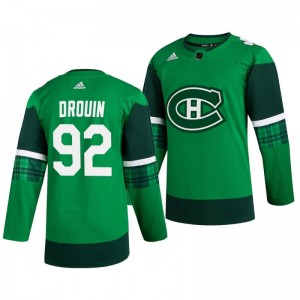 Canadiens Jonathan Drouin 2020 St. Patrick's Day Authentic Player Green Jersey - Sale