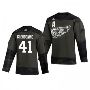 Luke Glendening 2019 Veterans Day Red Wings Practice Authentic Jersey - Sale