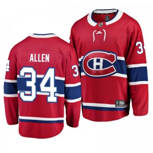 Home Breakaway Player Canadiens Jake Allen Red Jersey - Sale