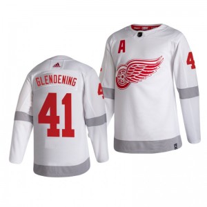 Luke Glendening Red Wings Reverse Retro White Authentic Jersey - Sale