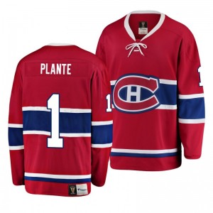 Montreal Canadiens Jacques Plante Premier Breakaway Heritage Jersey Red - Sale