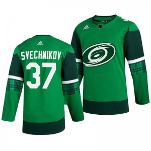 Hurricanes Andrei Svechnikov 2020 St. Patrick's Day Authentic Player Green Jersey - Sale