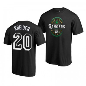 New York Rangers Chris Kreider 2019 St. Patrick's Day Forever Lucky Fanatics Black T-Shirt - Sale