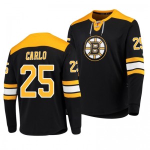 Bruins Brandon Carlo Black Adidas Platinum Long Sleeve Jersey T-Shirt - Sale