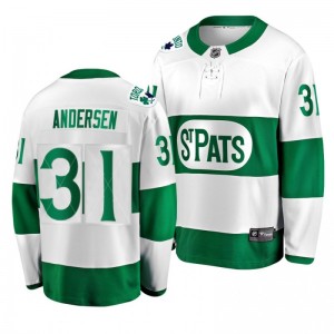 Maple Leafs Frederik Andersen Toronto St. Patricks Leafs Forever Throwback Green Jersey - Sale
