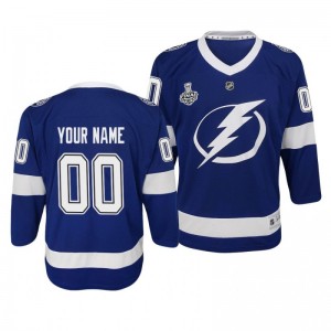 Lightning Custom Youth 2020 Stanley Cup Final Replica Player Home Blue Jersey - Sale