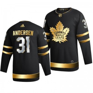 Maple Leafs Frederik Andersen Black 2021 Golden Edition Limited Authentic Jersey - Sale