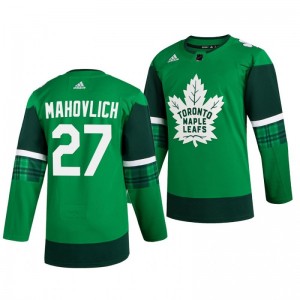 Maple Leafs Frank Mahovlich 2020 St. Patrick's Day Authentic Player Green Jersey - Sale