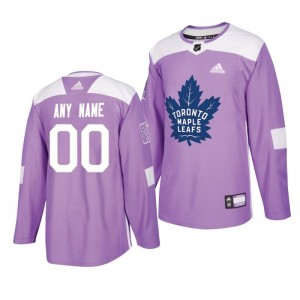 Custom Maple Leafs Lavender 2018 Hockey Fights Cancer Warmup Practice Jersey - Sale