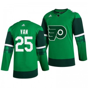 Flyers James van Riemsdyk 2020 St. Patrick's Day Authentic Player Green Jersey - Sale