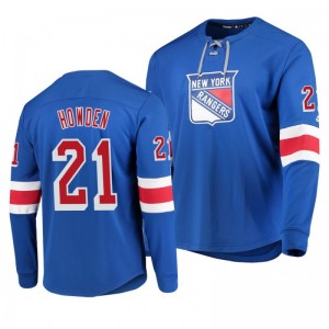 Rangers Brett Howden Blue Platinum Long Sleeve Jersey T-Shirt - Sale