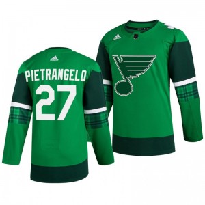 Blues Alex Pietrangelo 2020 St. Patrick's Day Authentic Player Green Jersey - Sale
