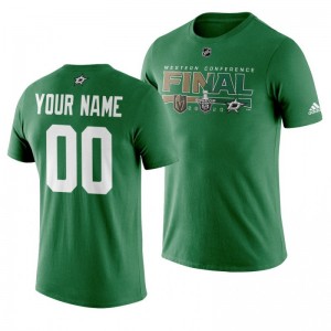 2020 Stanley Cup Playoffs Stars Custom Green Western Conference Final Matchup T-Shirt - Sale