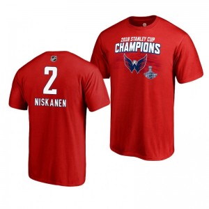 Matt Niskanen Capitals Men's 2018 Stanley Cup Champions Red District of Champions T-shirt - Sale
