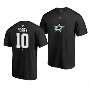 Corey Perry Stars Black Authentic Stack T-Shirt - Sale