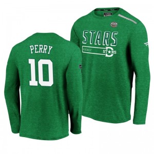 Dallas Stars Corey Perry Green 2020 Winter Classic Men's Long Sleeve T-Shirt - Sale