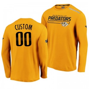 Predators Custom 2020 Authentic Pro Clutch Long Sleeve Yellow T-Shirt - Sale