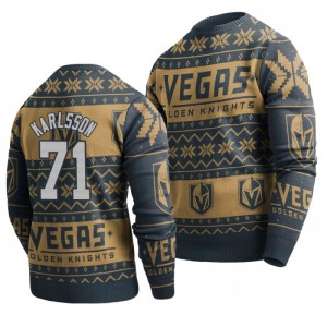Golden Knights William Karlsson Charcoal 2019 Ugly Christmas Sweater - Sale