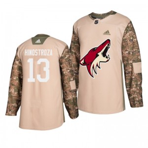 Coyotes Vinnie Hinostroza Veterans Day Practice Adidas Camo Jersey - Sale