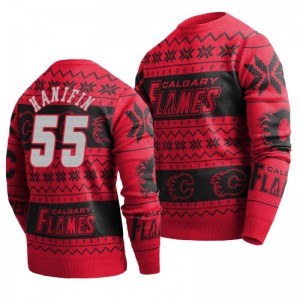 Flames Noah Hanifin Red 2019 Ugly Christmas Sweater - Sale