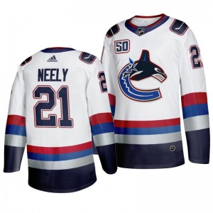Cam Neely Canucks 50th Anniversary White Vintage Authentic Jersey - Sale