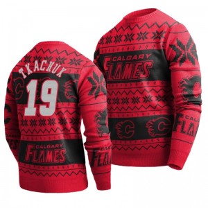 Flames Matthew Tkachuk Red 2019 Ugly Christmas Sweater - Sale