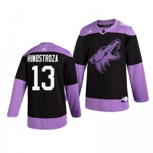 Vinnie Hinostroza Coyotes Black Hockey Fights Cancer Practice Jersey - Sale
