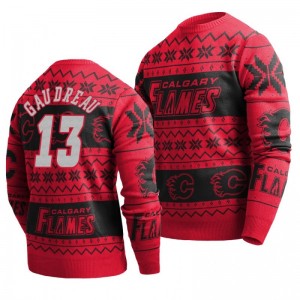 Flames Johnny Gaudreau Red 2019 Ugly Christmas Sweater - Sale