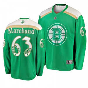 Boston Bruins Brad Marchand 2019 St. Patrick's Day Green Replica Fanatics Branded Jersey - Sale