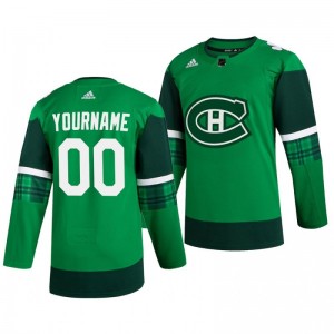 Canadiens Custom 2020 St. Patrick's Day Authentic Player Green Jersey - Sale