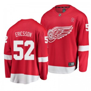 Red Home Breakaway Player Jersey Jonathan Ericsson Red Wings - Sale