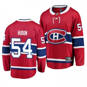 Canadiens Charles Hudon Home Breakaway Player Red Youth Jersey - Sale