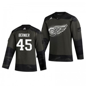 Jonathan Bernier 2019 Veterans Day Red Wings Practice Authentic Jersey - Sale