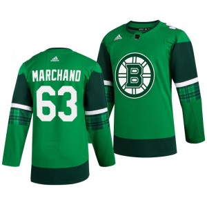 Bruins Brad Marchand 2020 St. Patrick's Day Authentic Player Green Jersey - Sale