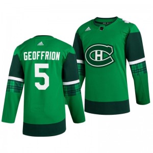 Canadiens Bernie Geoffrion 2020 St. Patrick's Day Authentic Player Green Jersey - Sale