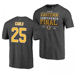 Bruins 2019 Stanley Cup Playoffs Brandon Carlo Eastern Conference Finals Gray T-Shirt - Sale