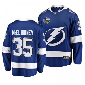 Curtis McElhinney Lightning 2019 NHL Global Series Breakaway Player Blue Jersey - Sale