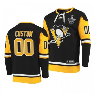 2020 Stanley Cup Playoffs Penguins Custom Jersey Hoodie Black - Sale