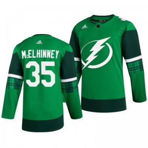 Lightning Curtis McElhinney 2020 St. Patrick's Day Authentic Player Green Jersey - Sale