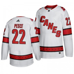 Brett Pesce Hurricanes White Authentic Player Road Away Jersey - Sale