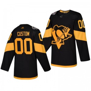 Penguins Men's Custom 2019 NHL Stadium Series Coors Light Authentic Black Jersey - Sale