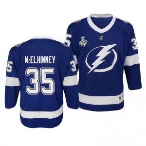 Lightning Curtis McElhinney Youth 2020 Stanley Cup Final Replica Player Home Blue Jersey - Sale