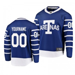 Men's Toronto Arenas Custom #00 Blue Throwback Breakaway Player Jersey - Sale
