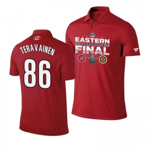 Teuvo Teravainen Hurricanes 2019 Stanley Cup Eastern Conference Finals Matchup Polo Shirt Red - Sale