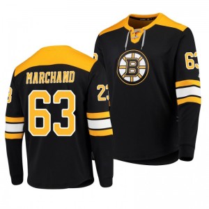 Bruins Brad Marchand Black Platinum Long Sleeve Jersey T-Shirt - Sale
