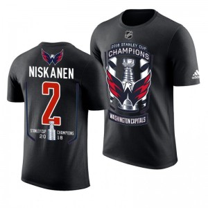 2018 Stanley Cup Champions Matt Niskanen Capitals Black Men's T-Shirt - Sale