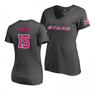 Mother's Day Pink Wordmark V-Neck Heather Gray T-Shirt Dallas Stars Blake Comeau - Sale