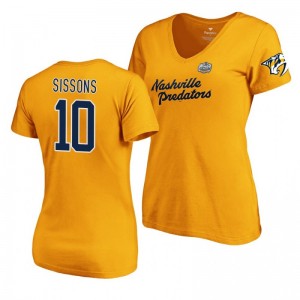 Nashville Predators Colton Sissons Gold 2020 Winter Classic Women's T-Shirt - Sale